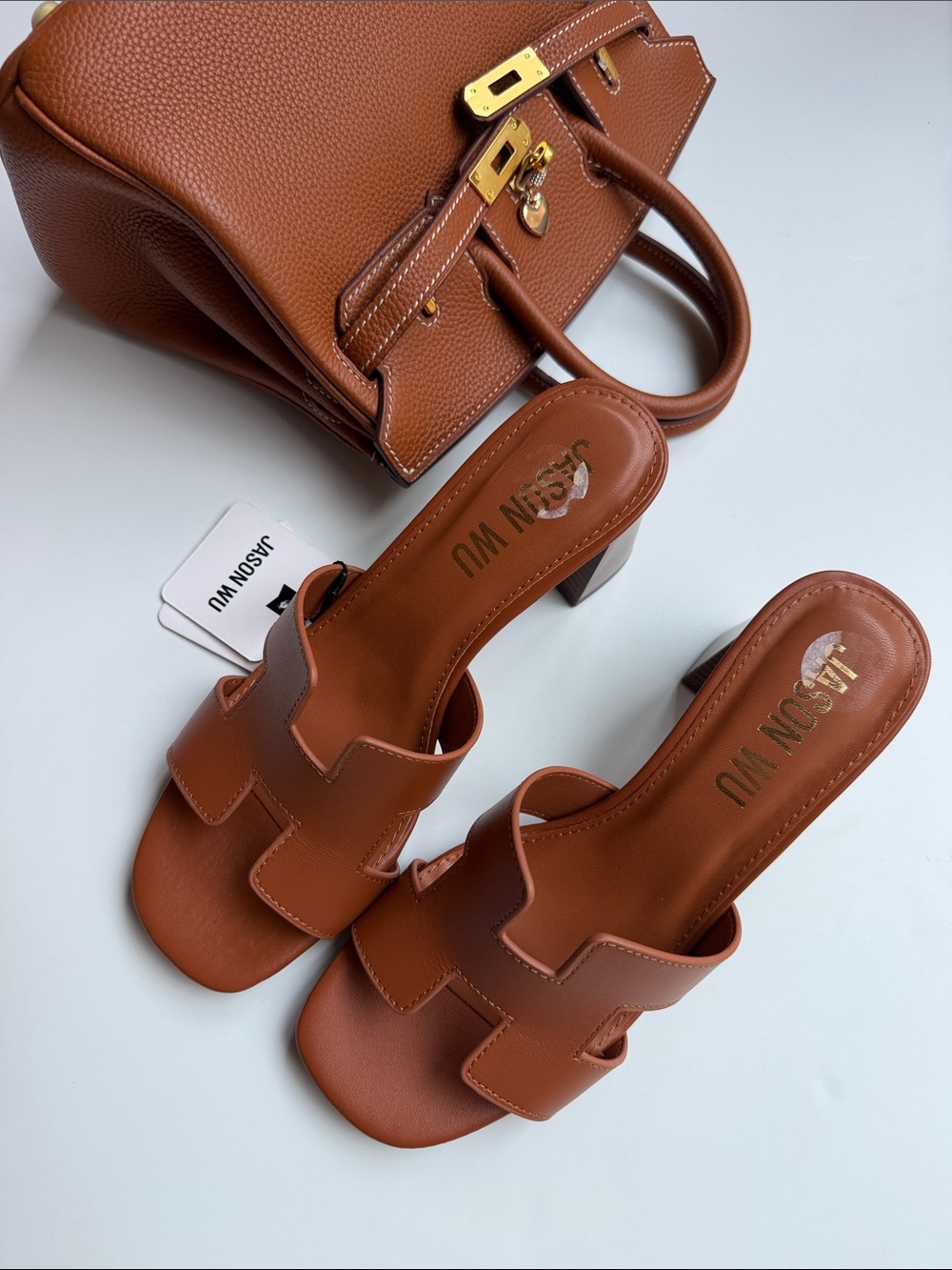 Jason Wu Tan Brown Leather Slide Mules - Picture 14 of 15